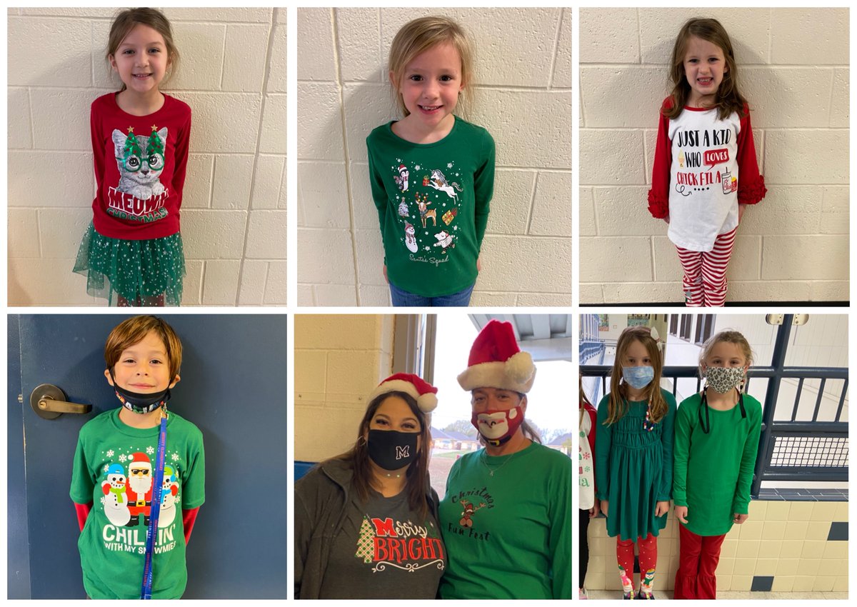 HewittElem's tweet photo. Today kicked off our Hewitt Holiday Dress up days! Today was wear red/green, and our students look so cute❤️💚 #hewittstrong https://t.co/eAhDllzKqi