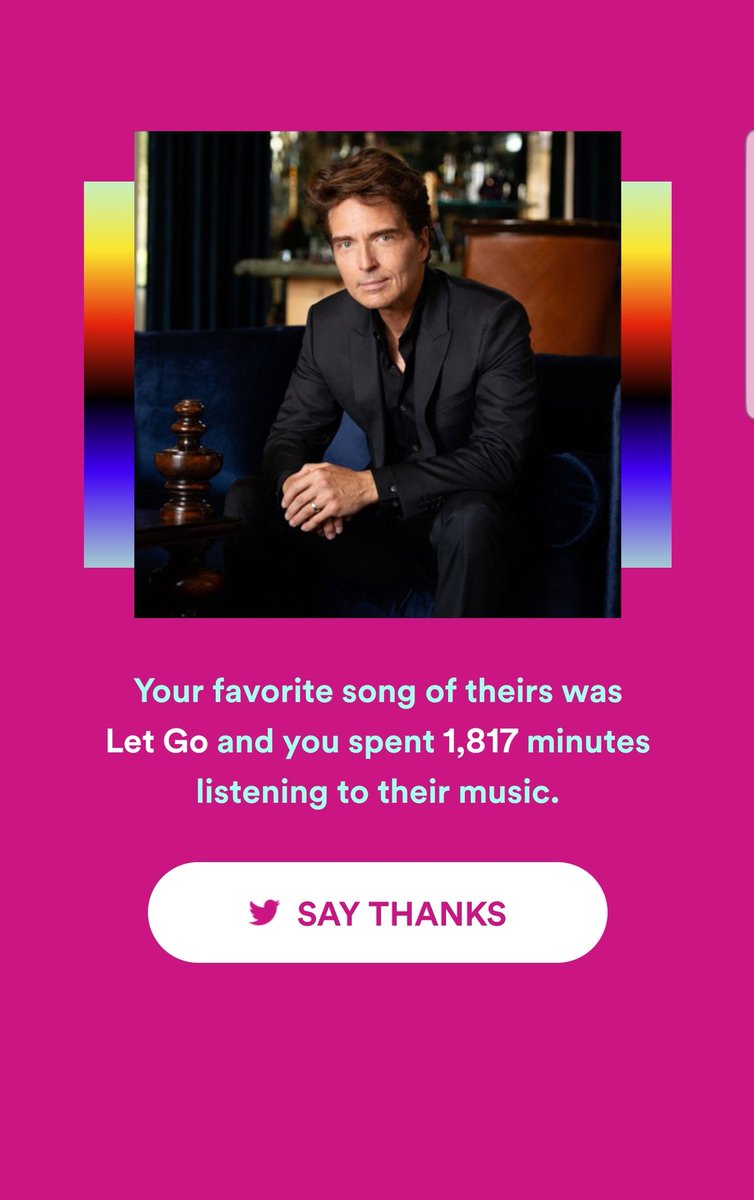 AlyaNaseer's tweet photo. I guess you might say I really love @richardmarx's #Limitless album
#RichardMarx #Spotify #SpotifyWrapped https://t.co/uN5xnkQ11i