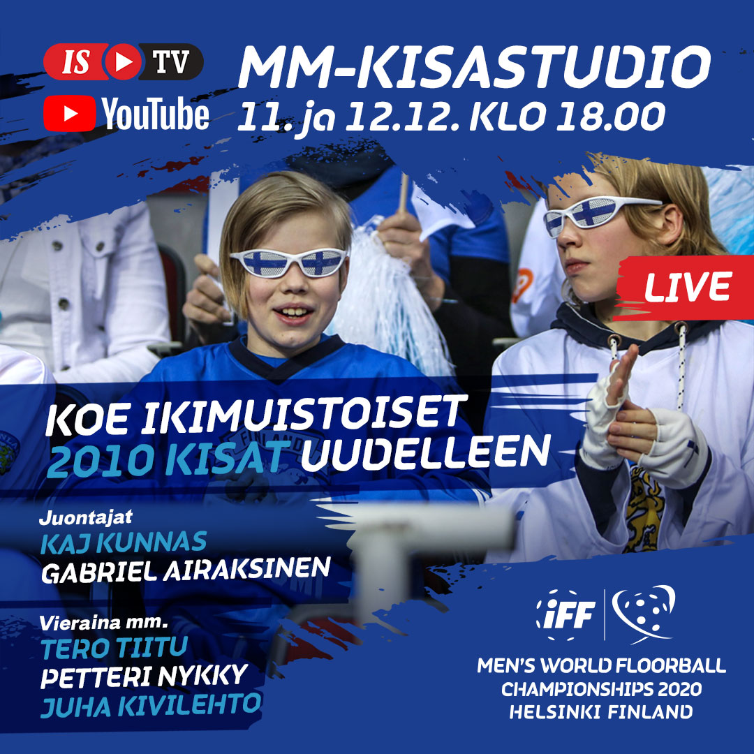MM-kisat jäi tänä vuonna pelaamatta, mutta kisakatsomo pidetään silti! 11.-12.12. muistellaan vuoden 2010 MM-kisoja live-lähetyksissä klo 18.00 alkaen YouTuben ja ISTV:n välityksellä. 
👉 bit.ly/36wDJmX
#salibandy #WFCHelsinki2020