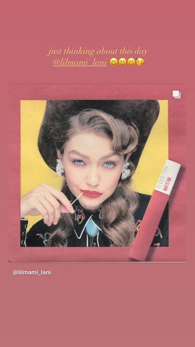 Gihadidarg's tweet image. 📲| Gigi vía Instagram Stories! “Tan solo pensando en este día @ lilmami_lani 😁😁😁🥳”