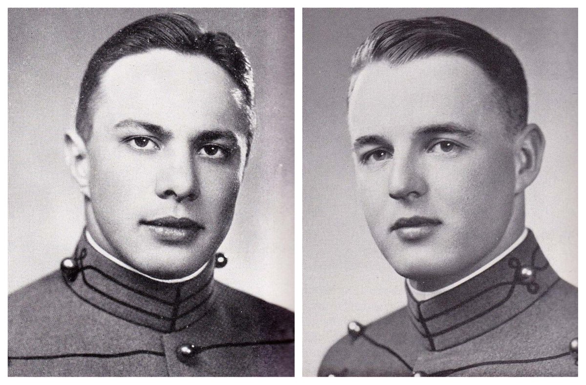 Felix Anthony "Doc" Blanchard (left) is shown in a photo from his 1947 West Point yearbook. Glenn Davis is shown in a photo from his 1947 West Point yearbook.