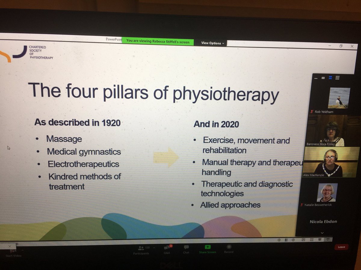 RobYeldham's tweet photo. .⁦@thecsp⁩ #CSPAGM big reveal by ⁦@AlexMacKenzie11⁩ - the revised language we will use to describe the pillars of physiotherapy https://t.co/sMrwujj5N7