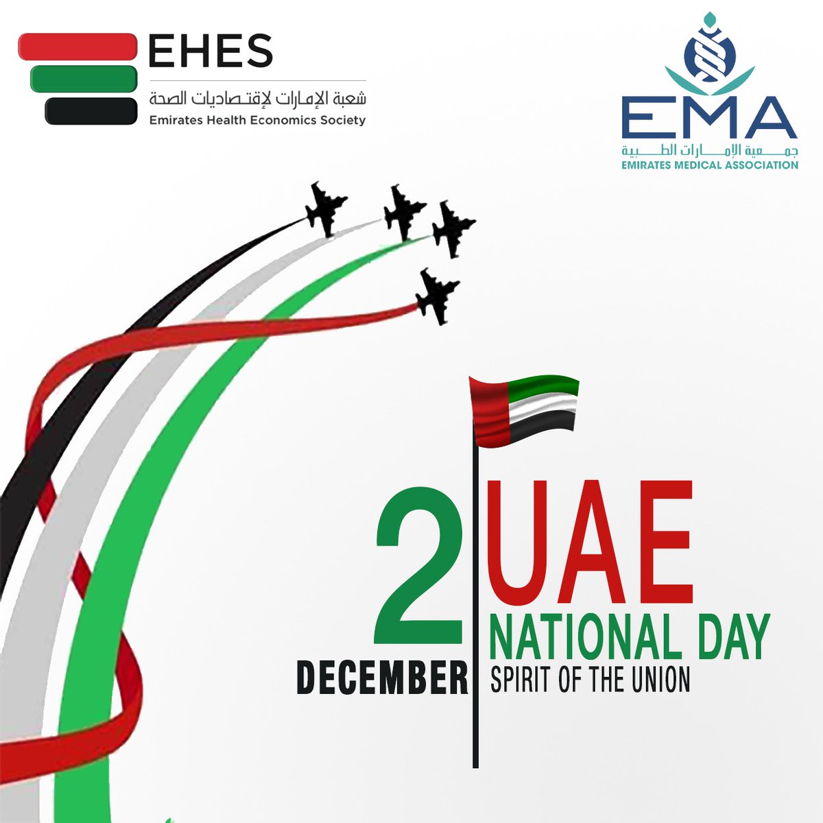 EHES_EMA's tweet photo. The Emirates Health Economics Society would like to congratulate the UAE wise leadership and nation on the occasion of the #uaenationalday https://t.co/nUBWUmq02u