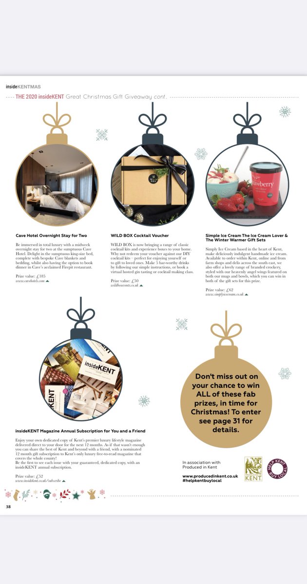 insideKENT's tweet photo. WIN OVER £3k WORTH OF KENT’S BEST CHRISTMAS PRESENT PRIZES! 

AND one lucky @insideKENT reader will win EVERY PRIZE, all in time for Christmas! 

TO ENTER: Follow Us, Like &amp; Share this post, plus tag 3 people! T&amp;C’s apply 

#insideKENT #win #competition #iKGreatXmasGiftGiveaway https://t.co/15ig9mUHrQ