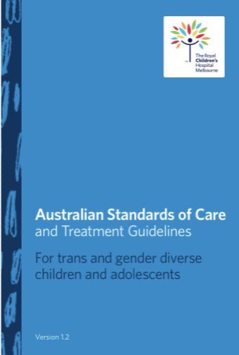 Australian Standards of Care for Trans and Gender Diverse Children and Adolescents https://www.rch.org.au/uploadedFiles/Main/Content/adolescent-medicine/australian-standards-of-care-and-treatment-guidelines-for-trans-and-gender-diverse-children-and-adolescents.pdf