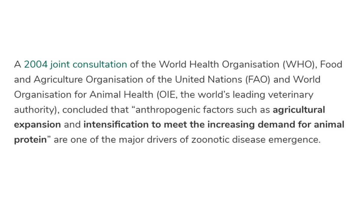 NicholasDCarter's tweet image. We'll continue to be threatened by high risks of pandemics if we don't seriously address the number of animals farmed.

There's not nearly enough media coverage on this. Even the rather obvious drivers of zoonoses, like deforestation, have largely increased in 2020.