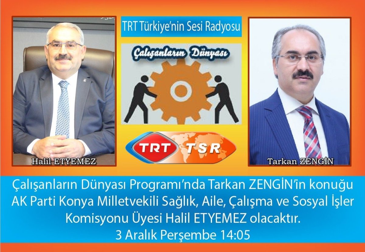 haliletyemez's tweet photo. #TRT Türkiye'nin Sesi Radyosu'ndaki 'Çalışanların Dünyası' programında
Tarkan Zengin'in konuğu olacağım.
Tüm dostları, radyolarının başına bekliyorum.

📌 TRT Türkiye'nin Sesi Radyosu
🗓️ 3 Aralık 2020 (Yarın) 
🕑 14:05

@TRTTSR @TarkanZengin https://t.co/Xe9U7PcOot