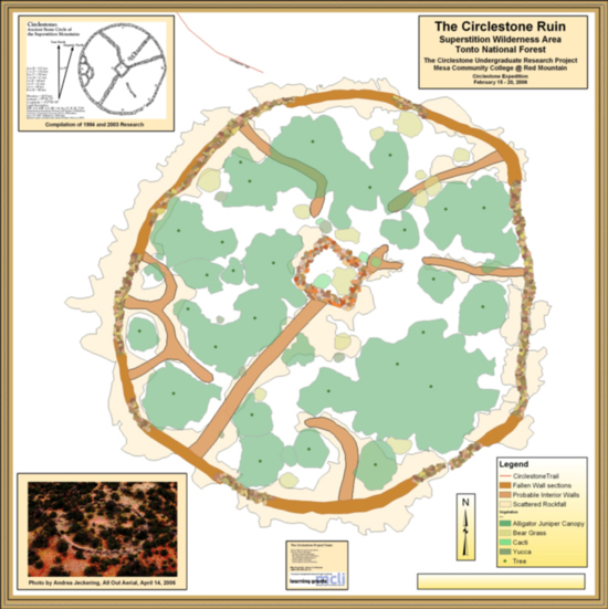 Indians have been active in the area for a long time. The Circlestone Ruins in the area are thought to be astronomical markers, similar to other megalithic structures. Creator unknown, but thought to predate even the ancient Puebloans/Anasazi in the area.