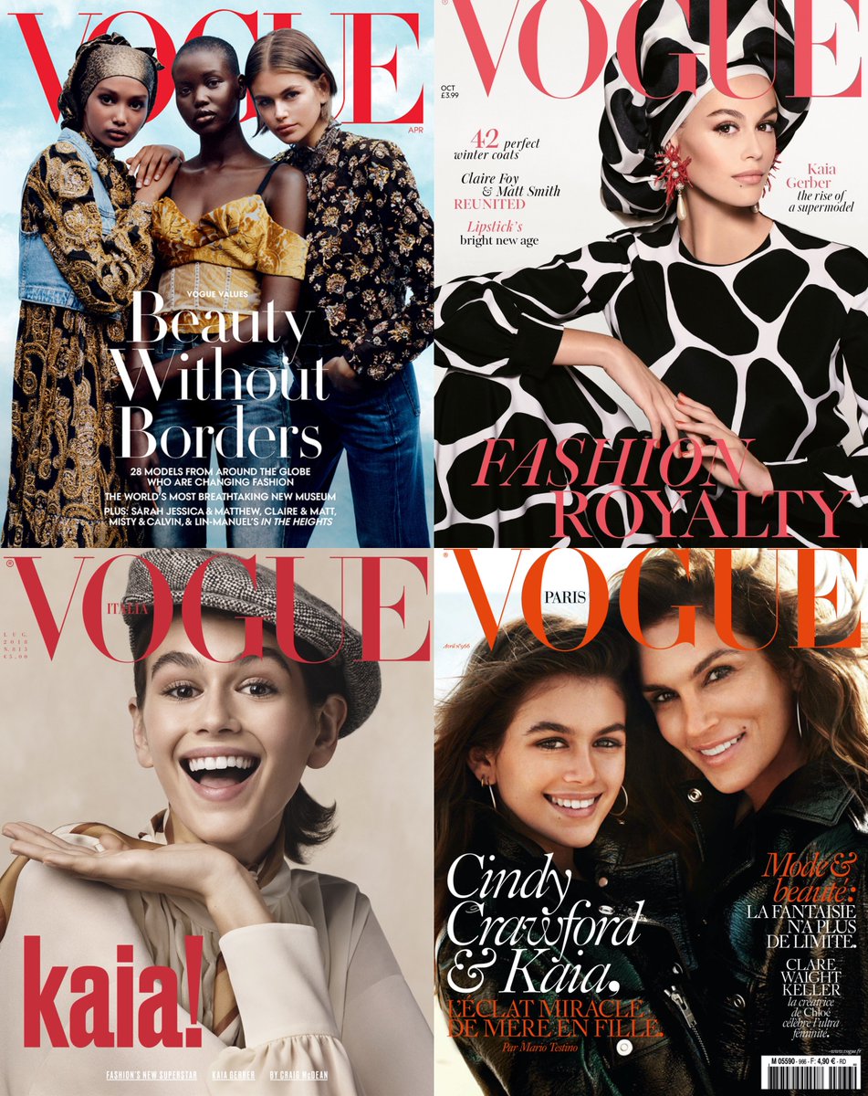 KAIA GERBERVogue US April 2020Vogue UK October 2019Vogue Italia July 2018Vogue Paris April 2016