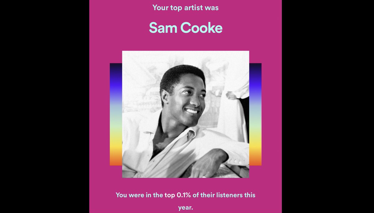 someoneinatree's tweet photo. Proud of this one. #SpotifyWrapped #samcooke #toppointonepercent https://t.co/Qi3s1FjX1j