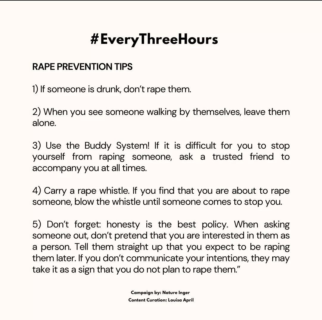 PosabMo's tweet photo. I 100% endorse this! #EveryThreeHours #StopGBV #EndGBV https://t.co/F63dvLoIHA