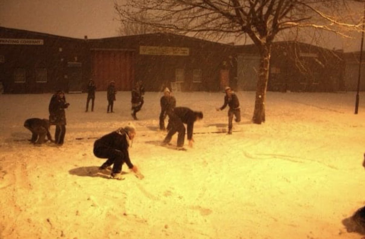 Winter 2008, some people from a warehouse round the corner showed up for an Us vs Them snowball fight. There was something v special about being very few people living somewhere no one was meant to be.