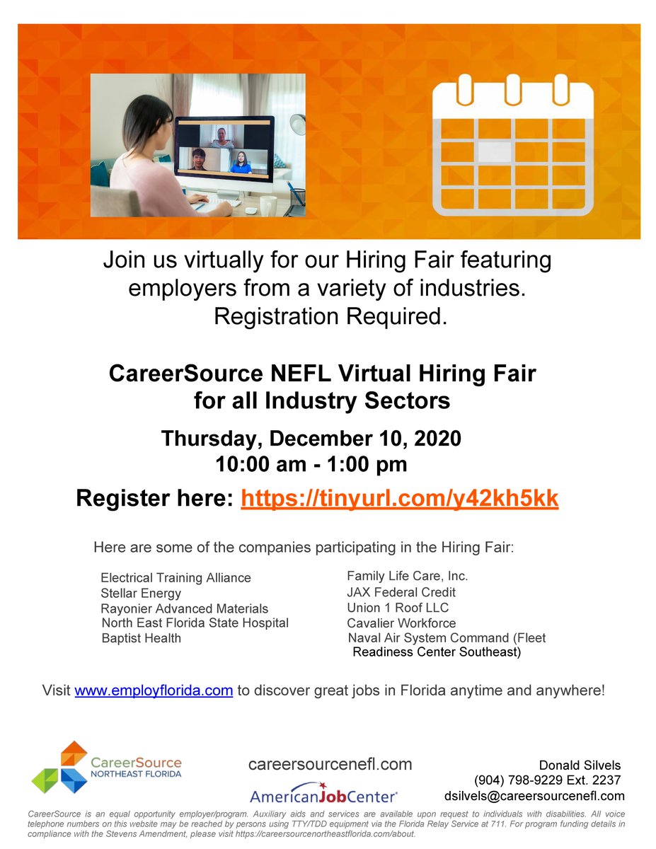 #Jobs #hiring #VirtualHiringFair
Register today tinyurl.com/y42kh5kk
