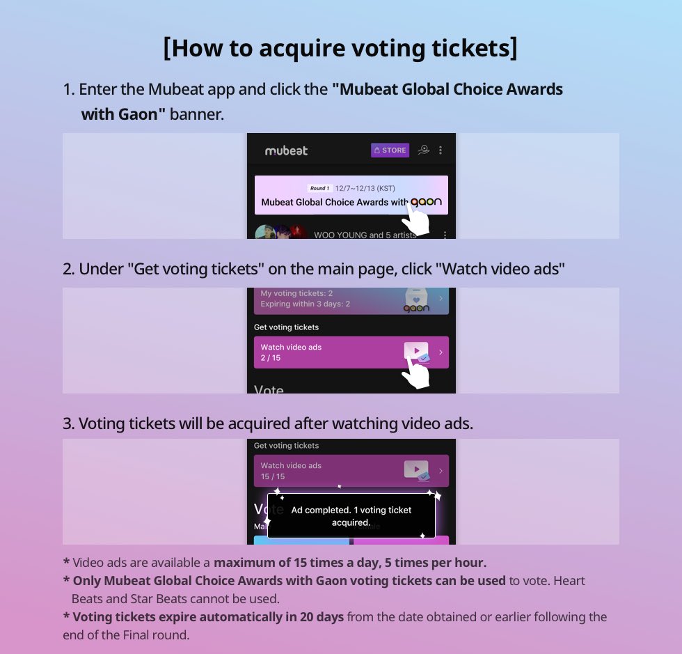 INTL_LOONA's tweet photo. Don’t forget to collect voting tickets for the Mubeat Global Choice Awards with Gaon in case Loona is nominated!

@loonatheworld #LOONA #이달의소녀 https://t.co/oaZqhCJXNr