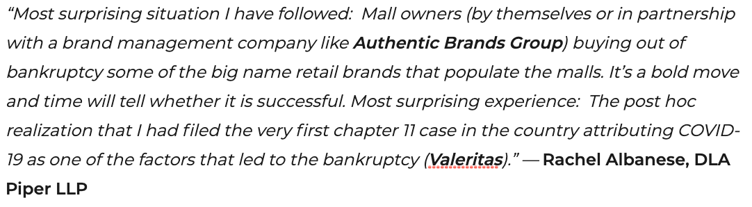 Here is DLA Piper's Rachel Albanese: