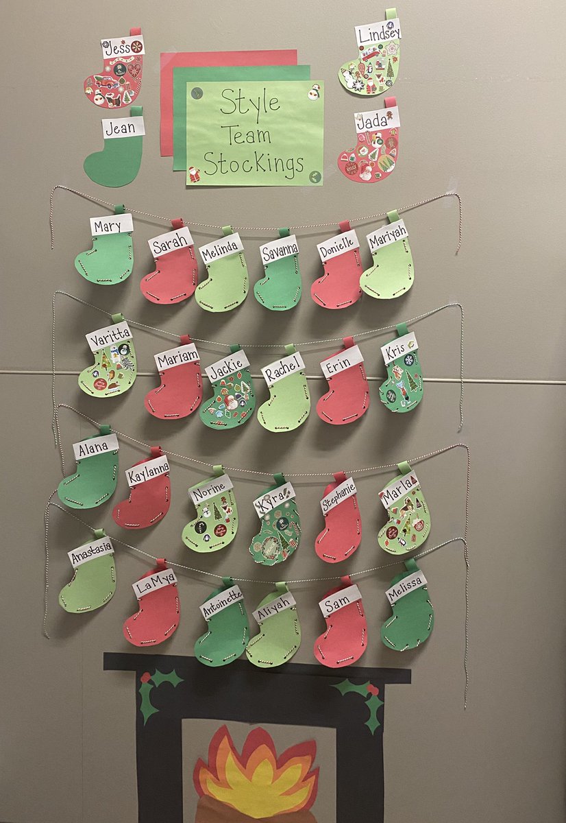 "Bringing Joy to everyday life" not just for our guest but our teams well. Recognition Stocking for each TM! On Christmas Eve we will do a random drawing and 2 style consultants will receive a Gift 🎅🏾💚❤️