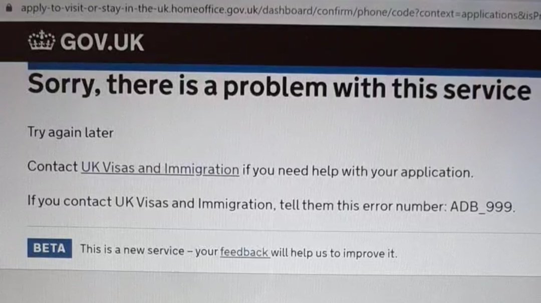 Mondschatten_'s tweet photo. @HMRCcustomers My bf studies in the UK and he wanted to "apply to visit or stay in the UK" at the https://t.co/r7wGlhzEDl
He deposited all required information. The next step is to confirm the mobile phone number. He didn't receive a SMS and can't confirm. He didn't reach anyone on the phone... https://t.co/KtarmiSQ4F