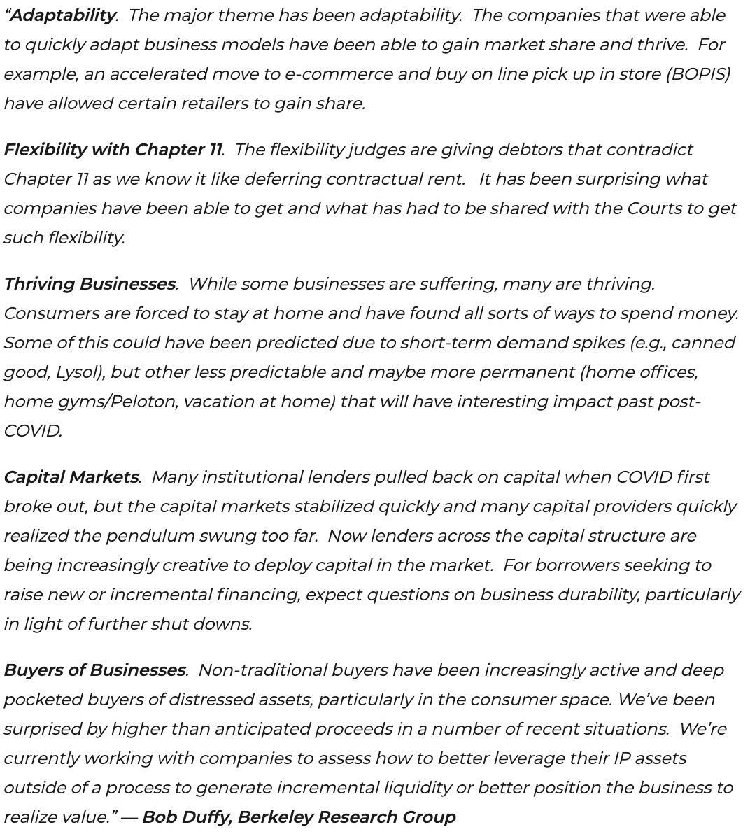 Here is Berkeley Research Group's Bob Duffy: