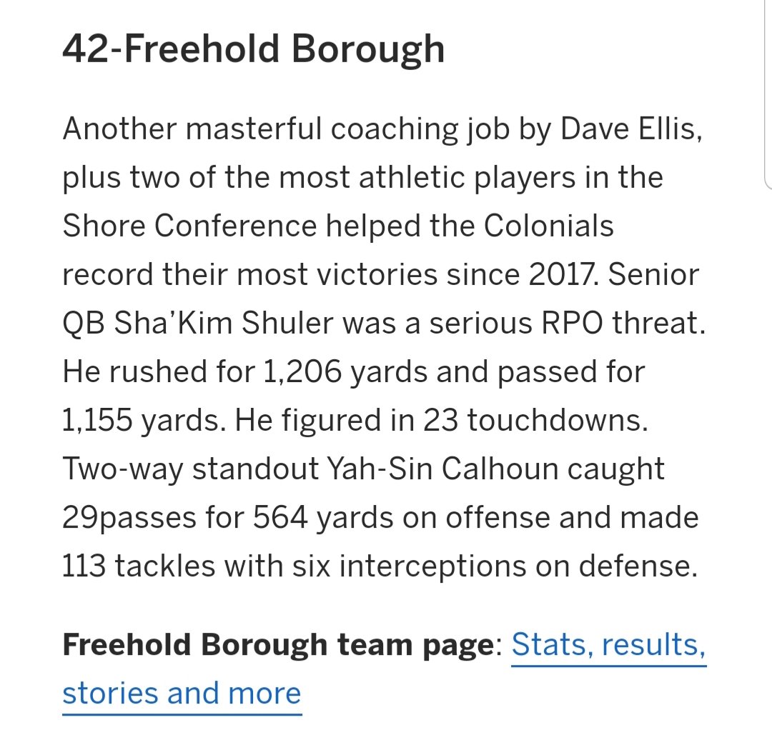 HUGE Shout-Out to Head Coach D. Ellis &amp; Assistant Coaches J. Blum, N. Tyson, J. Kinzel, M. D'Antonio, Z. Cooper, J. Mercer, M. Whalen, M. Stoia &amp; J. Lee. NO staff in NJ gets more out of their kids than these men! Proud to be #42 in the state. #BoroPride #BoroFamily #FBHSAthletics