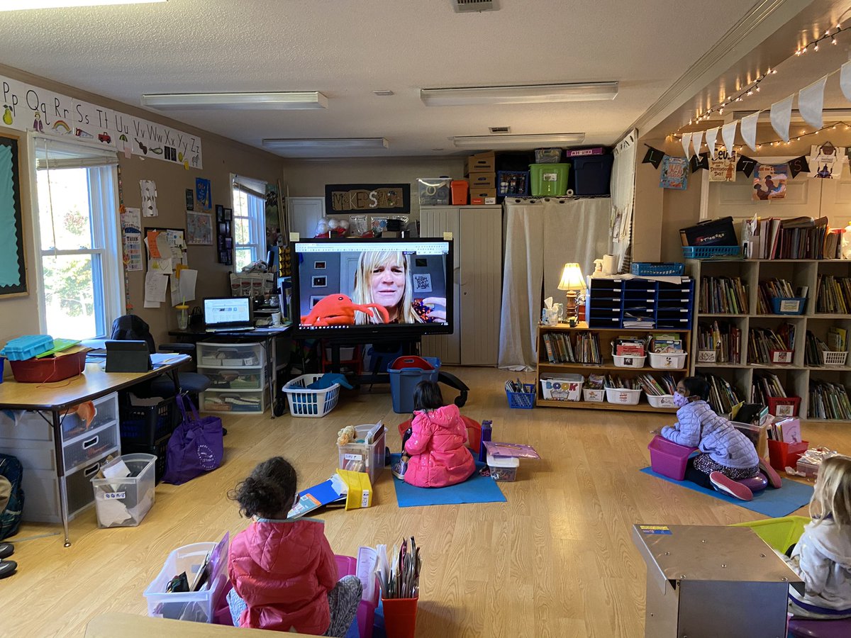 When your students are learning about stories &amp; your friend is a puppeteer, this is what happens! Thanks #nanpuppets &amp; #comeouttosee for the great show! Follow her awesome kids TV show, Out to See, on YouTube if you have littles! youtu.be/X-5NVEkvhzU #kids #puppets #outtosee
