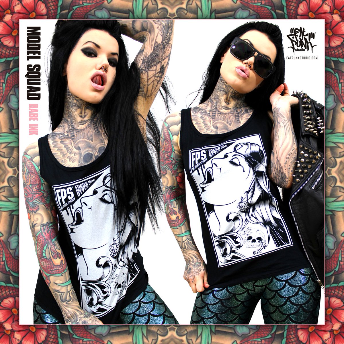 fatpunkstudio's tweet photo. Inked up goddess #BabeInk rocks the “FPS #Comic” tank 🔥💀🖤 What do u prefer....tanks or tees?👉🏿 https://t.co/Id1XRuFE8j https://t.co/40pBBy7nHN