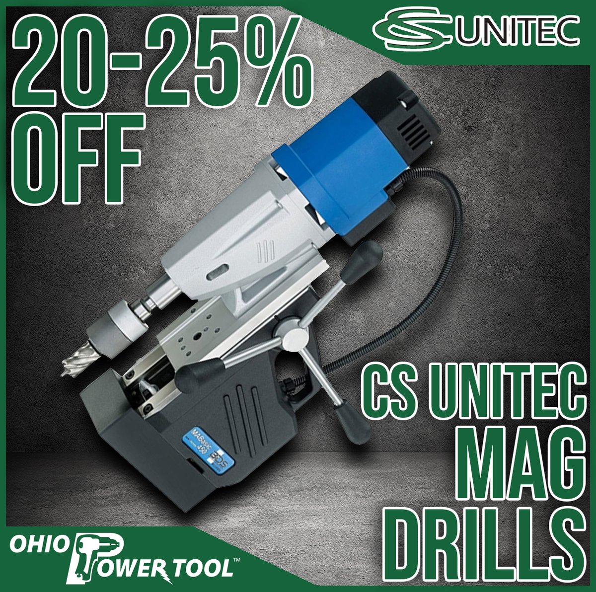 OhioPowerTool's tweet photo. The deals are still rolling at OPT! Right now, all #CSUnitec Mag Drills are marked down 20-25%, with models priced as low as $550! Hurry though, these prices are only good until 12/10!
Shop Now: https://t.co/JG8cmyGpJN
...
#magdrill #magneticdrill #metal #tools #powertools #sale https://t.co/MzzwOYgaB7