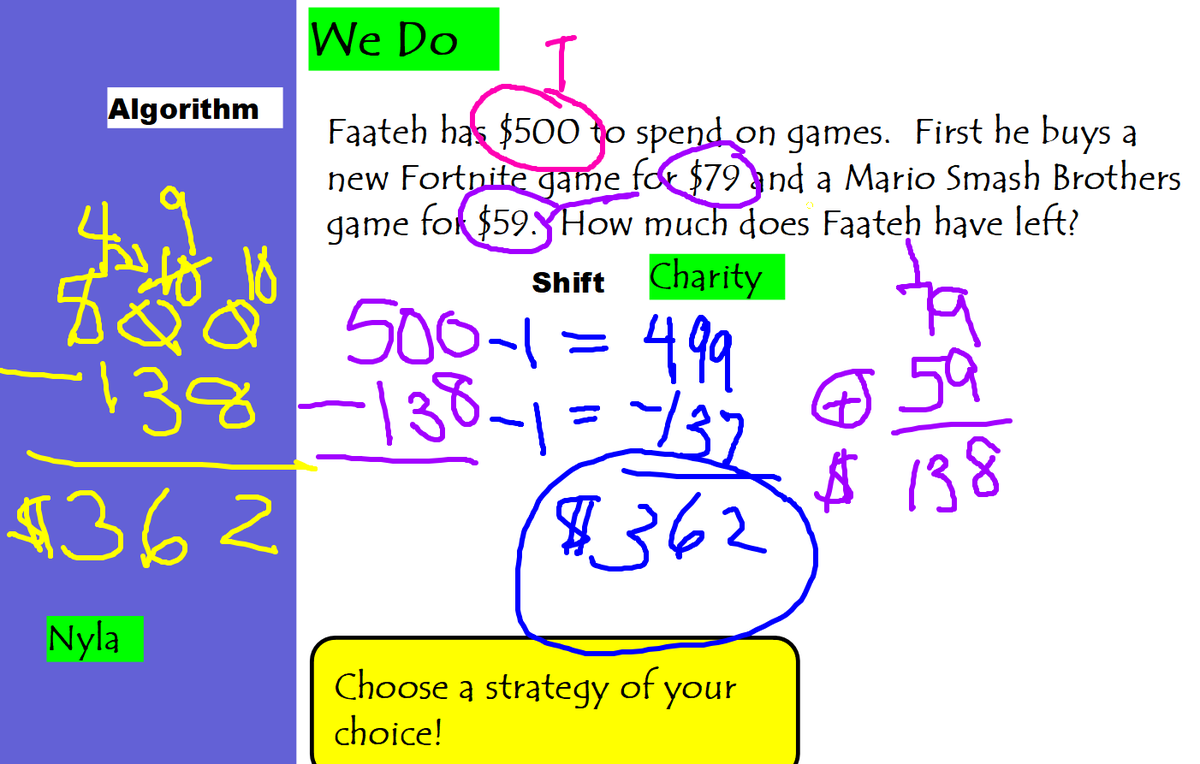 MsElFayoumy's tweet photo. Students were creating their own rounding word problems by rounding to the nearest 10 or 100 using a number line and benchmarks, and they were problem solving by using different strategies to add or subtract 3 digit numbers with regrouping. @JohnnycakeElem https://t.co/S9anmPzhxZ