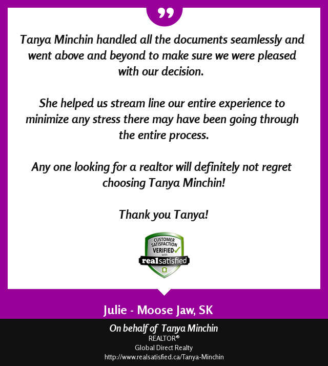 Thank you Julie!  😘 realsatisfied.ca/Tanya-Minchin via <a href="/realsatisfied/">RealSatisfied</a>