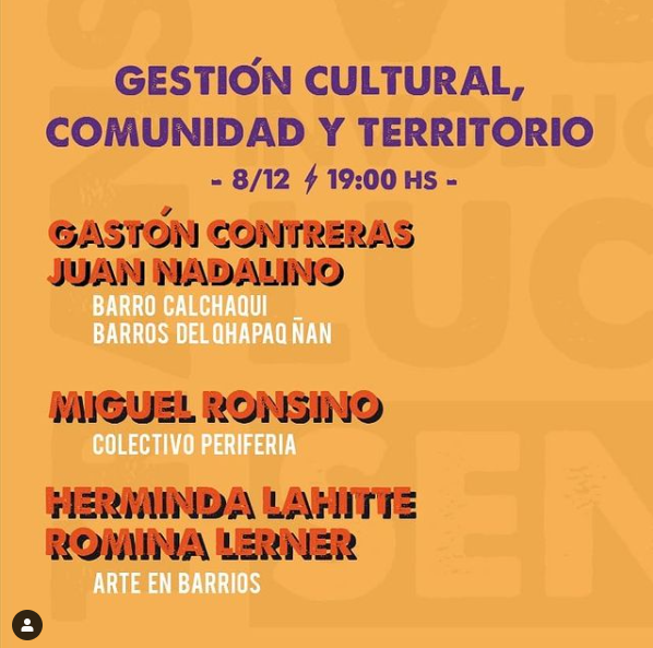 barrocalchaqui's tweet photo. El próximo Martes estaremos conversando en el marco de  PLURAL II Encuentro de Arte Colectivo -  en vivo en el facebook de  @espacio_memoria 
.
8/12/2020 • 19hs
GESTIÓN CULTURAL, COMUNIDAD Y TERRITORIO 👈
Con la participación de
Gastón Contretas y  @juano_nada https://t.co/iO26HRHnoz