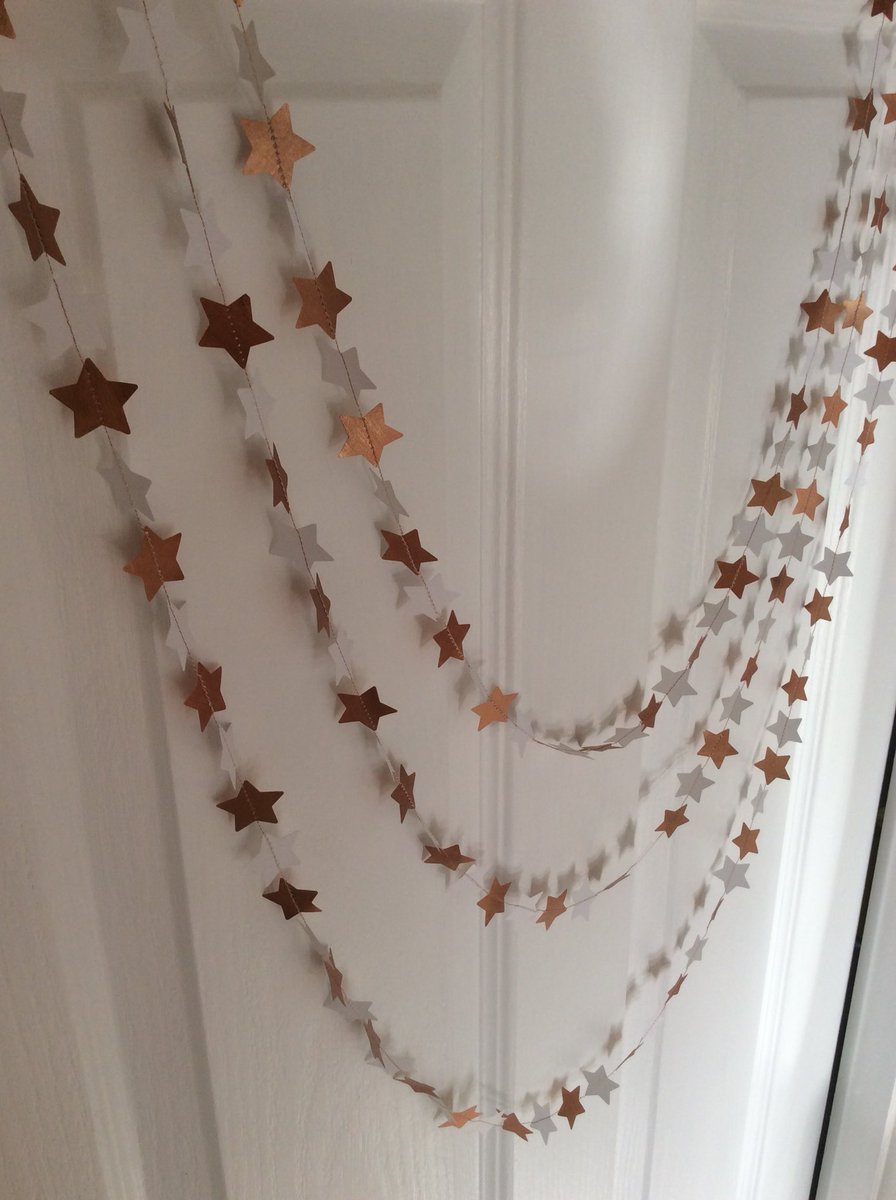 buntingdisrupt's tweet photo. These paper garlands are my best sellers at the moment - stars, hearts and geometric shapes... #HandmadeHour #handmadeChristmas #shopsmall https://t.co/e7qIokVyY8 https://t.co/O0AayAX4Yr