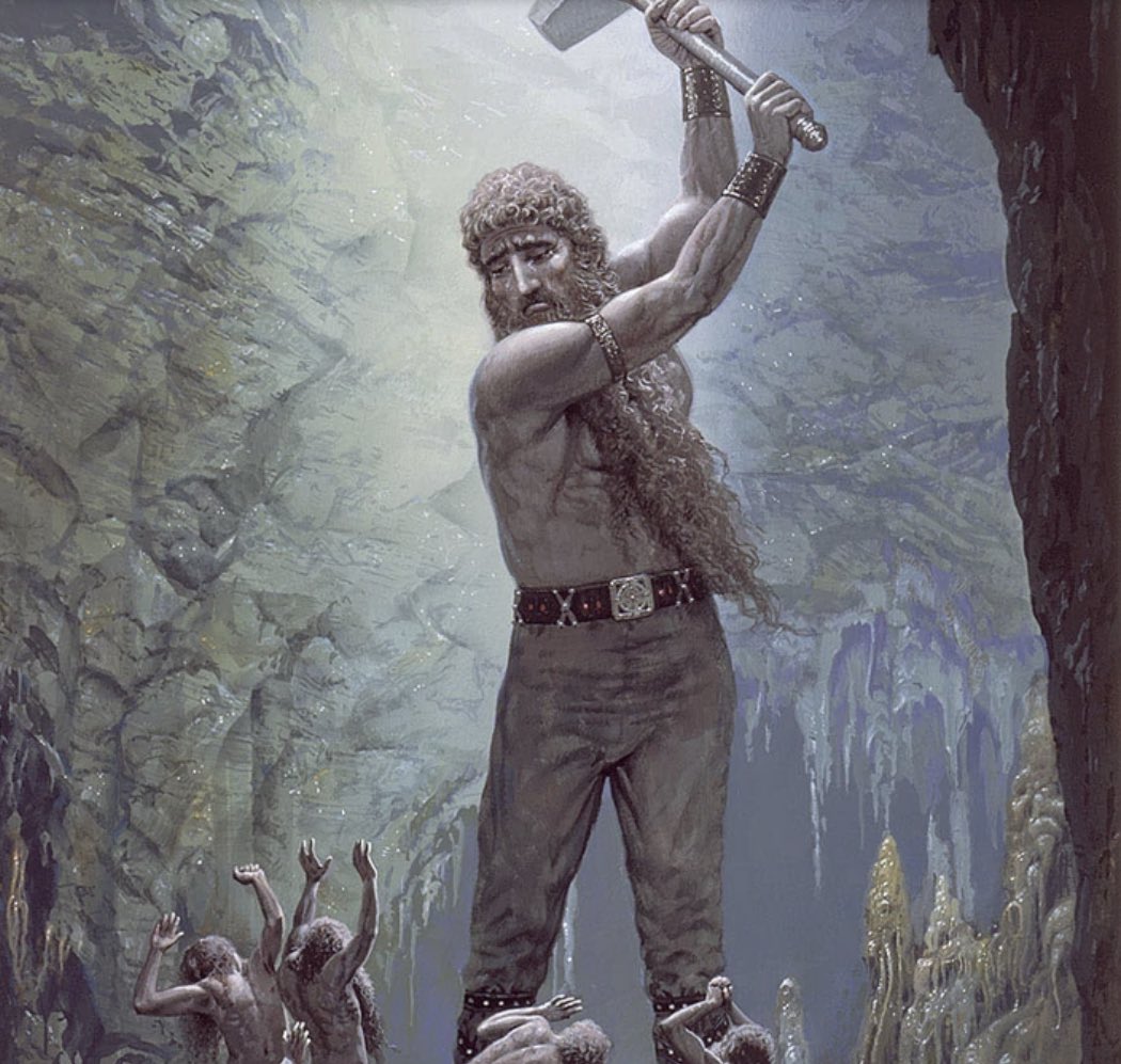 Then Aüle was confronted by Illuvatar for creating his own people in disobedience. Aüle then repented and raised his hammer to destroy his creations. But Illuvatar stopped him and said that he would allow them to exist and endow them with life as his adopted Children.