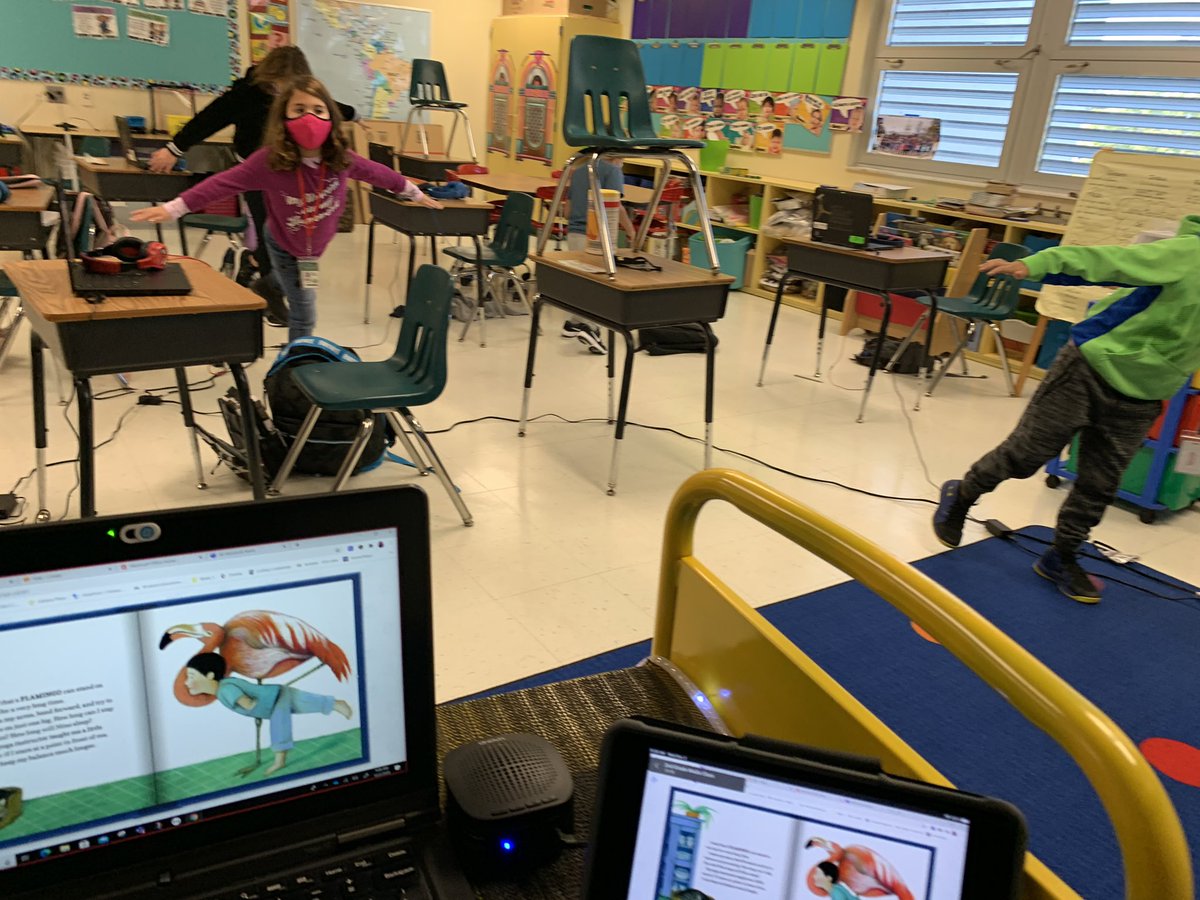 elaynesilver's tweet photo. Yoga at the zoo? This great book from @ReadingIQ took us there today. Students at home and at school learned valuable SEL skills while enjoying a great story, ending with an appreciation of mindfulness. #gatorrununited @GatorRunElem @BcpsSEL @BcpsLibrarians @BCAMSLibraries https://t.co/9XfdET2QCW