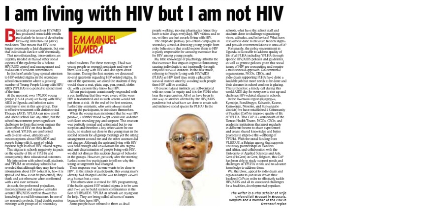 Colleague Emmanuel Kimera made “a timely call during #WorldAidsDay for everyone to rise up and challenge  #HIVstigma" based on our joint research @onderzoekhogent <a href="/VLIRUOS/">VLIRUOS</a> <a href="/newvisionwire/">The New Vision</a>