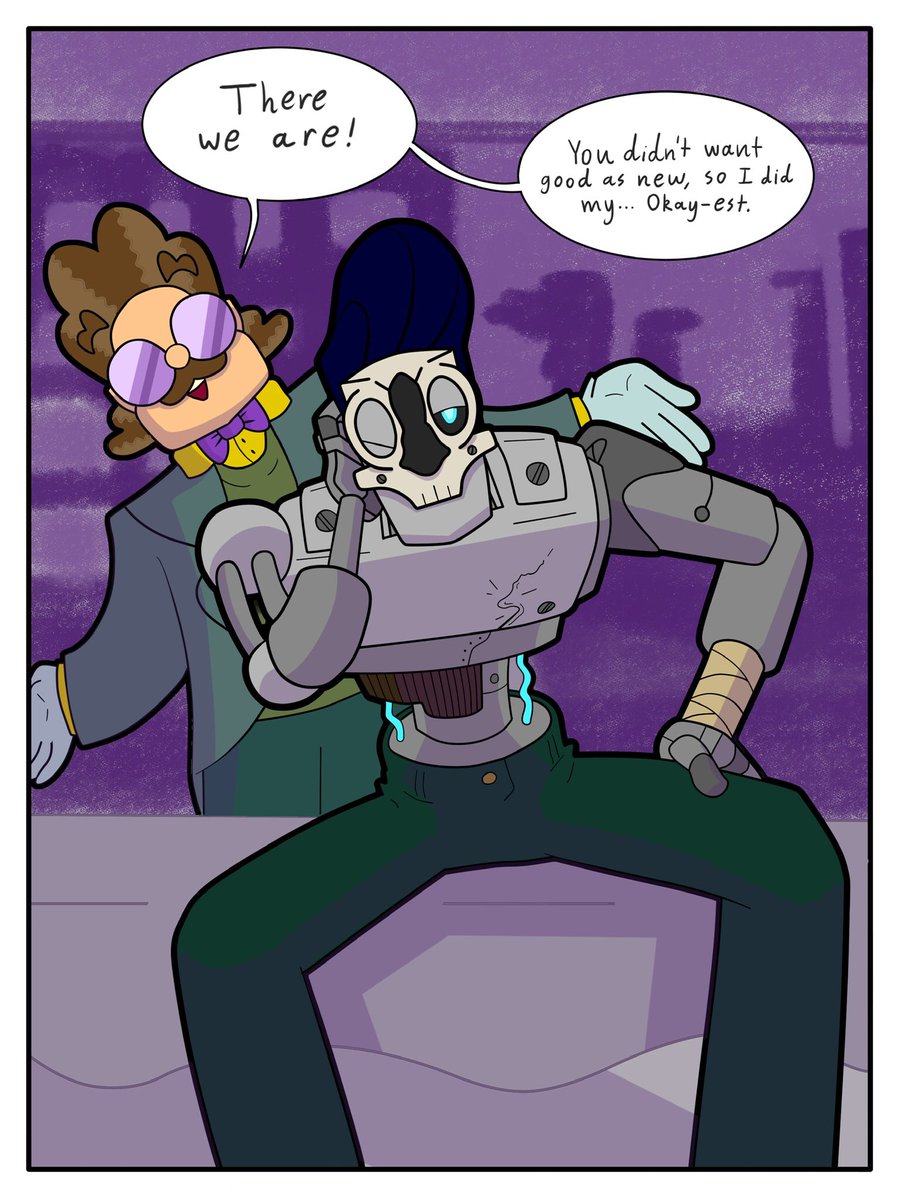 Picklerocketart's tweet photo. Hi #VisibleNonbinary tag!! I'm Pickle and I very much like robots!!
I have a webcomic! It's called The Bar Bots, and the main character is nonbinary, too! You should totally check it out! 

@TheBarBots 

Webtoon: https://t.co/g49mLqIqlQ

Tapas: https://t.co/N5KtvEvRoK
🤖💙 https://t.co/I3methXY1r