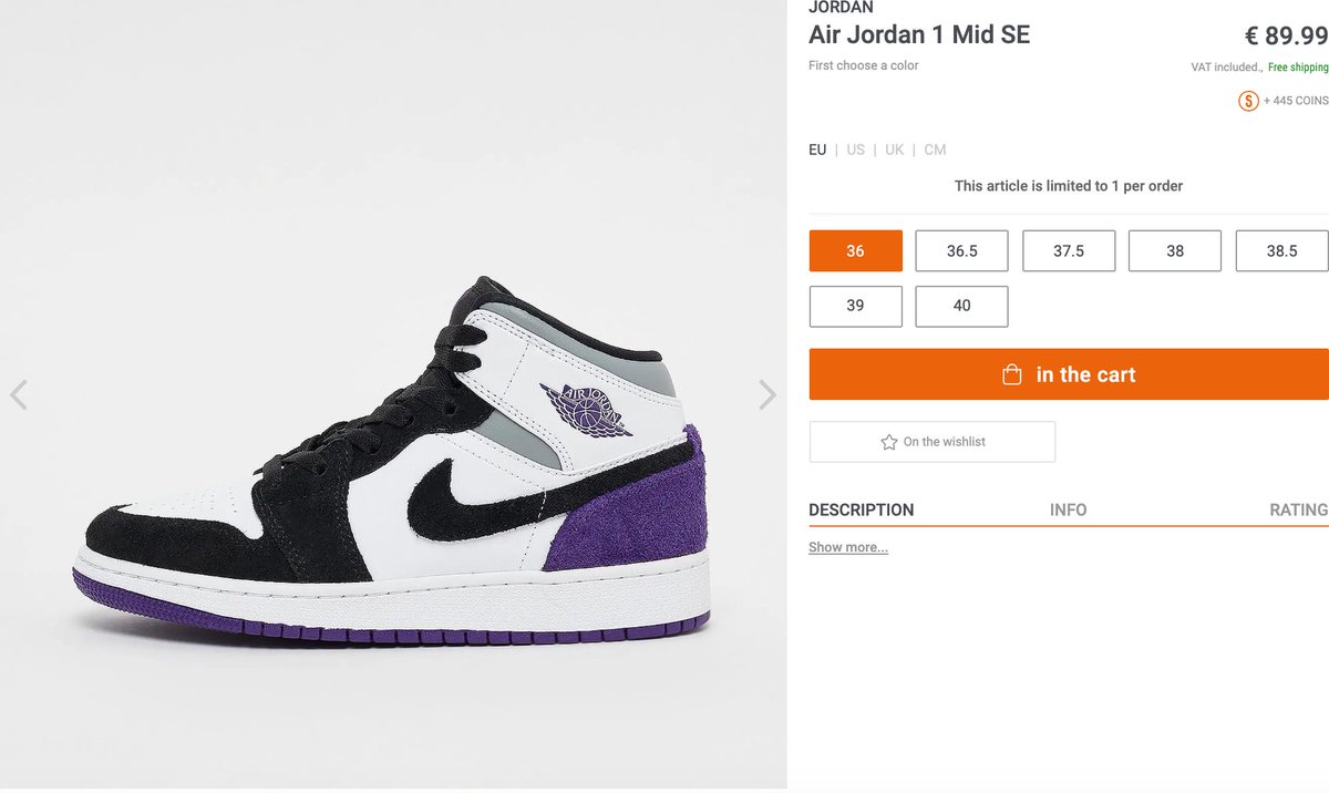 snipes jordan 1 court purple