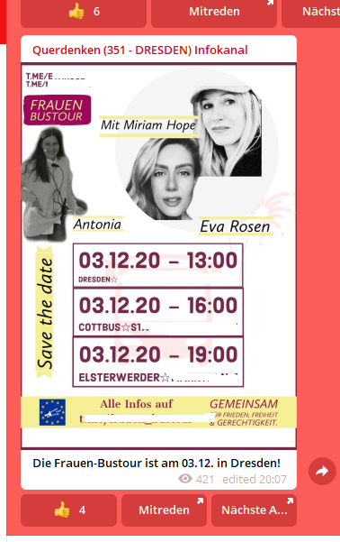 SvenIsHell's tweet photo. Morgen sind Hope und Rosen mit der "Frauen-Bustour" u.a. in #Dresden.
#dd0312 #verhetzdichnicht #Sachsen https://t.co/PfFmj0CJZr