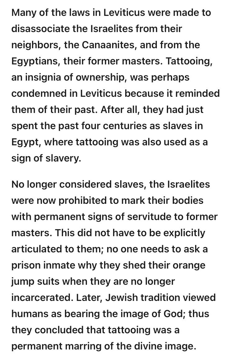 A Biblical Archeology Society article reprinted in a public newspaper discusses how tattoos were also used as a mark of slavery to a specific kingdom, some excerpt are attached as well as the full article for review,  https://lacrossetribune.com/news/opinion/mark-w-chavalas-why-does-the-bible-prohibit-tattooing/article_d5061d54-88c2-5369-9e27-9d554cee717b.amp.html?__twitter_impression=true