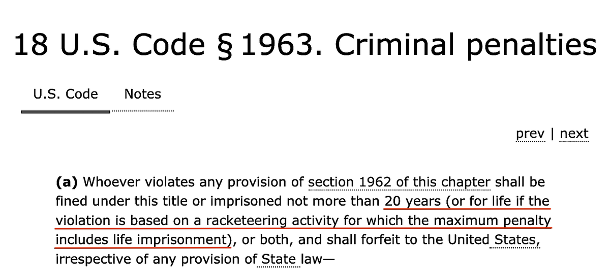18 U.S.C. § 1963 - Criminal Penalties'…20 Years To Life.'