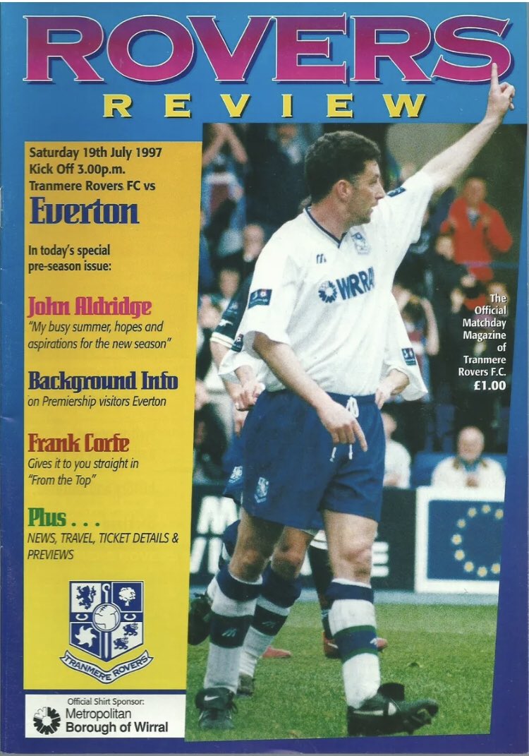 #164 Tranmere Rovers 3-0 EFC - Jul 20, 1997. An afternoon to forget for EFC. Goals from John Aldridge, future Wigan boss Paul Cook & an own goal from Gary Speed gave Tranmere a 3-0 win. EFC had Hungarian triallist goalkeeper Szabolcs Sáfár in goal. He never played for EFC again.