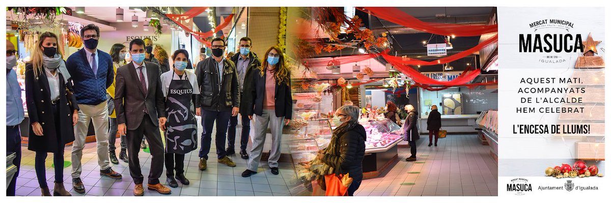Mercat de la Masuca (@mercatmasuca) on Twitter photo Aquest matí acompanyats de l’alcalde hem celebrat l’encesa de llums de Nadal!🎄Amb música en directe de tres professors de l’escola d’Igualada <a href="/lamusik_igd/">Lamusik Igualada</a> 🎼 Aquest matí acompanyats de l’alcalde hem celebrat l’encesa de llums de Nadal!🎄Amb música en directe de tres professors de l’escola d’Igualada <a href="/lamusik_igd/">Lamusik Igualada</a> 🎼