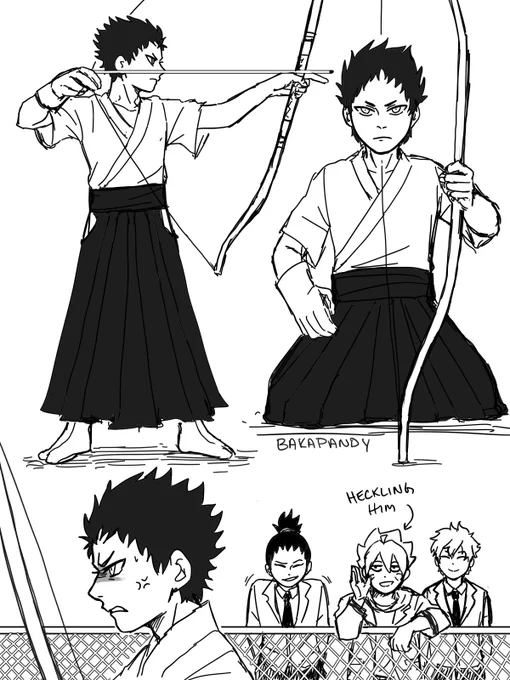 [Junior High AU]
Shinki is on the kyūdo team 