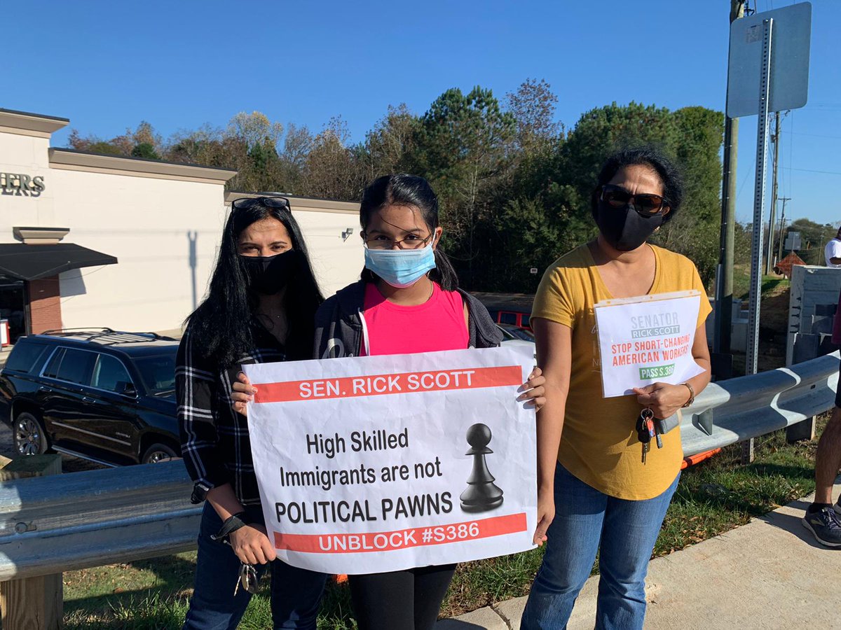 Always4Equality's tweet photo. Skilled immigrants are humans with families, dreams, and aspirations too.
Green Card equality now!
Segregation on national origin is Un-American. #S386 bill brings better economy. Do not block wrongly in the name of Florida Economy.
Don't deny us equal treatment!#UnblockS386 https://t.co/fKjiUqbgpN