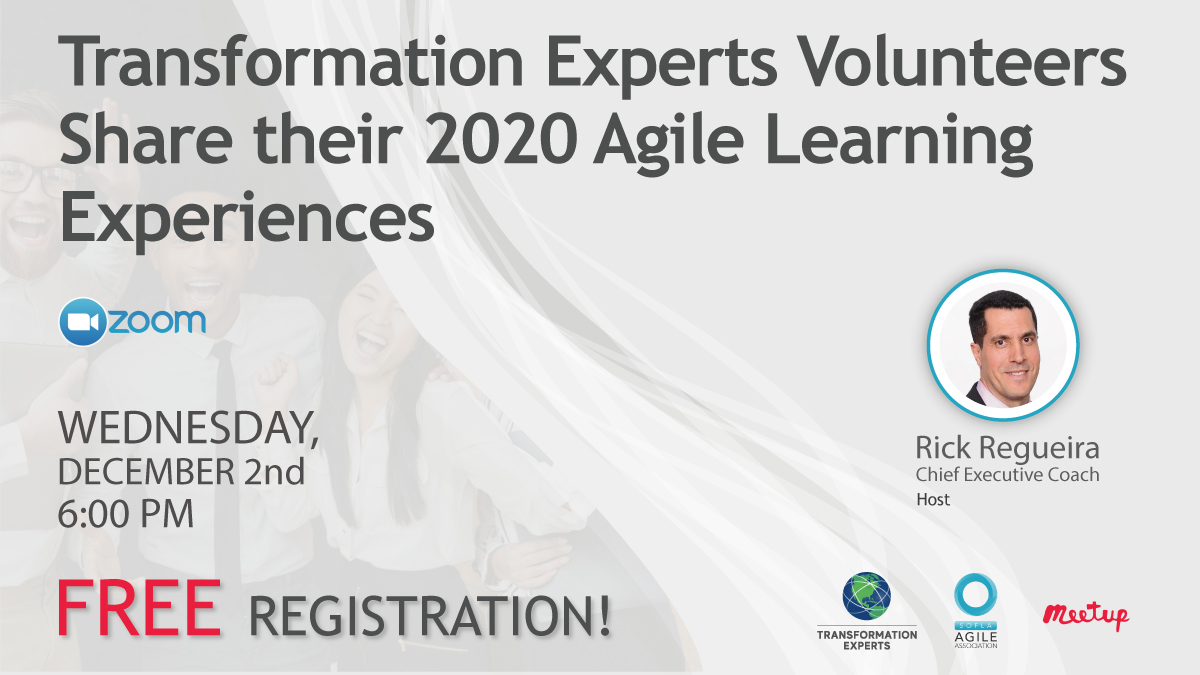 Agile_TE's tweet image. Have you asked yourself what can you get out of an Agile volunteering experience? Find out today at 6:00pm EST.

Register for free --&amp;gt; teculture.com/event-details/…

#StayAgile #TransformationExperts #wednesdaymeetup #freemeetup