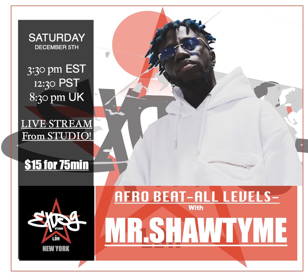 Pop up class with <a href="/mr_shawtyme32/">STTW 🌍</a> at EXPG NY!!!!
Save the date : Saturday, Dec 5thTime: 3:30 pm EST!!!
Registration is open !!! 
expg-ny.com/schedule

.
#expgny #onlineclasses #newyork #dancestudio #danceclasses #dancers #newyork #onlinedanceclasses