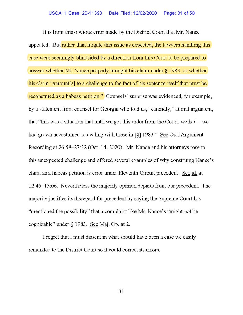 There's a lot of complex doctrine here, but this new divided death penalty ruling from the Eleventh Circuit is not just 'flabbergasting' (H/T: @JoshABlock); it's preposterous as a matter of case law, regular judicial procedure, and ordinary common sense: media.ca11.uscourts.gov/opinions/pub/f…