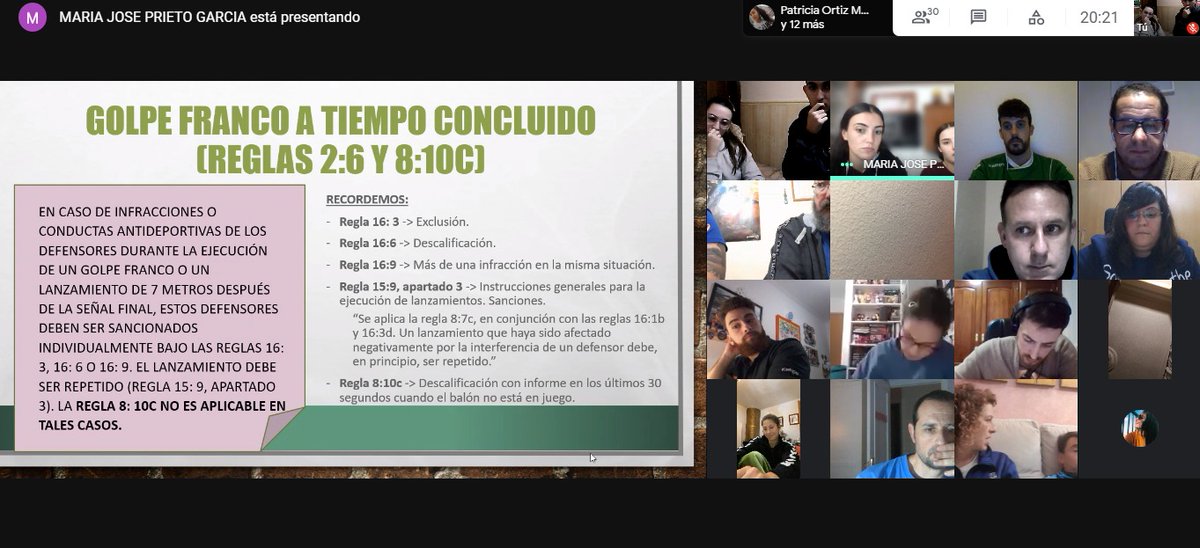 📢 Hoy nos dieron nuestras compañeras de categoría Nacional, Lucía y María Prieto, la charla técnica sobre las modificaciones del reglamento.

A las que se han invitado y asistido arbitr@s de Jaén y Cádiz.

Muchas Gracias a las ponentes y a vuestra asistencia.😘