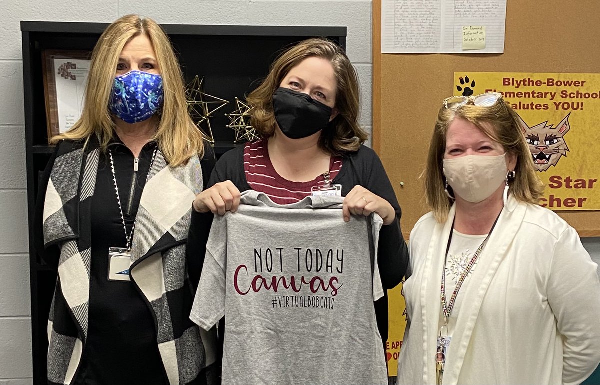 AndreaPhill77's tweet photo. Enjoyed meeting with the @BlytheBower teachers today to brush up on our Google Classroom skills. Also I got this amazing t-shirt from the virtual school teachers! Thanks y’all! ⁦@summers_cyndi⁩ https://t.co/1QowA5OskD