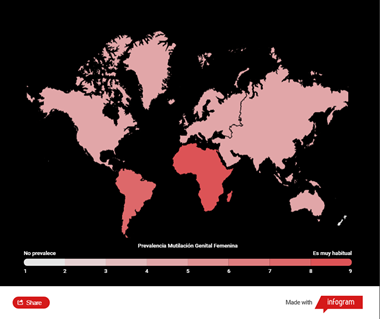MutilacionGF's tweet photo. La Mutilación Genital Femenina afecta cada año a más de 140 millones de niñas y mujeres. En países como Guinea y Somalia, el 90% de las niñas se ven sometidas a esta práctica que se extiende sobre todo por zonas de la África Subsahariana, Oriente Próximo y Asia. https://t.co/cPa4iYIn8y
