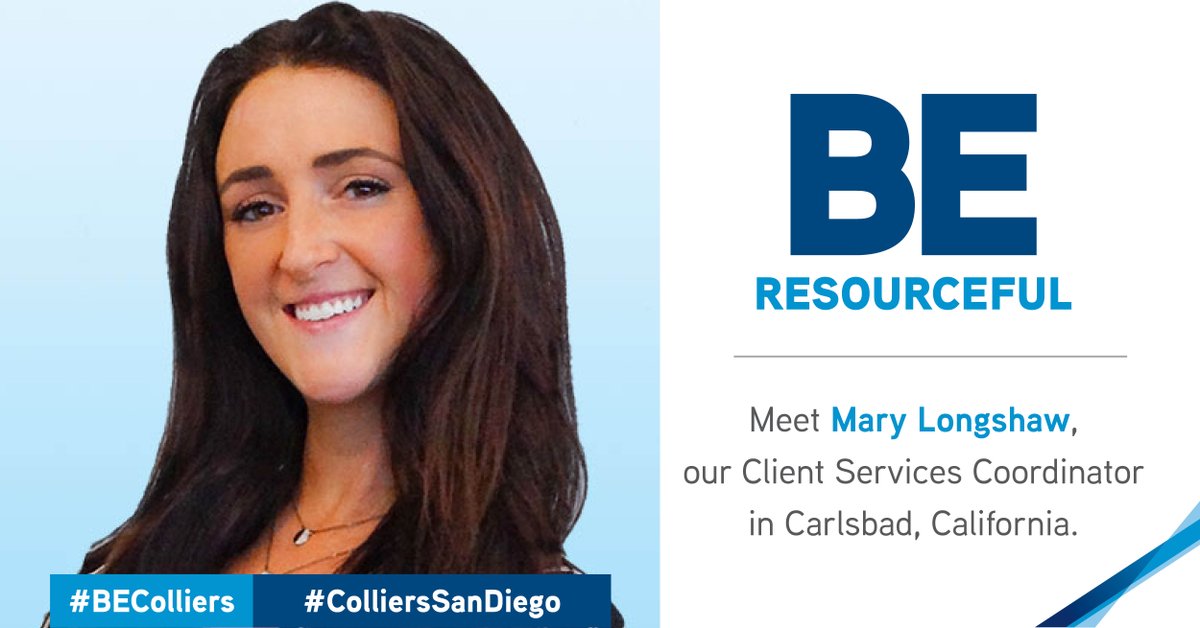 Colliers_SD's tweet photo. We are excited to welcome Mary Longshaw to the Colliers San Diego team. Mary will be working with Thomas Ladt and Nicholas Nguyen of the Ladt Advisory Team in our Carlsbad office. Welcome Mary! #becolliers #collierssandiego #beresourceful https://t.co/piuqmvC5fz
