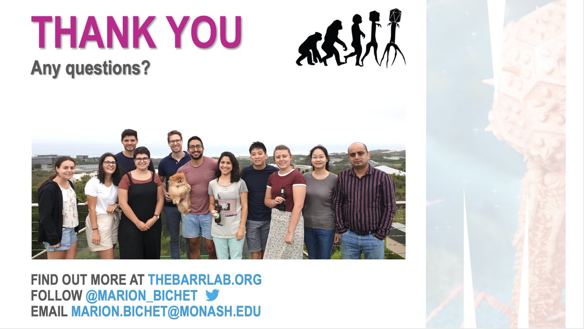 Huge congrats to <a href="/marion_bichet/">Marion Bichet</a>. She presented her research on phage interactions with human cells at the School's <a href="/MonashBiol/">School of Biological Sciences, Monash</a> student conference and took home the prize for best talk 🥳